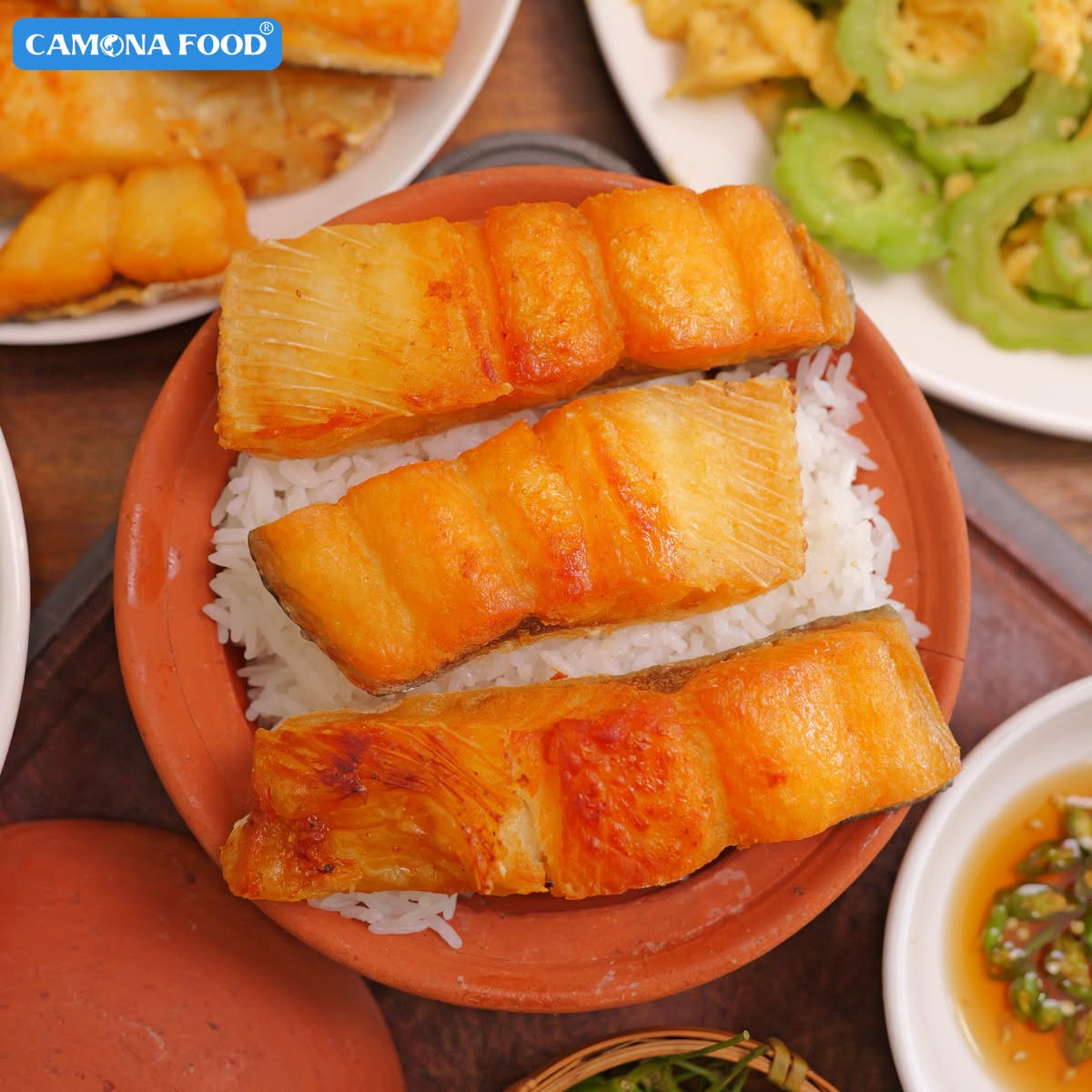 Cá dứa 1 nắng kho tộ tiêu xanh hao cơm